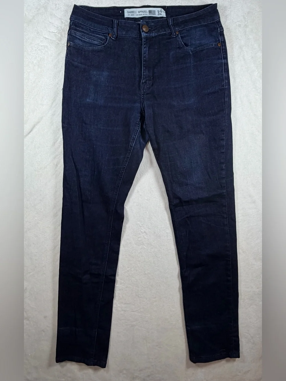 Barbell Apparel 32W 32L Dark Blue Straight Jeans Made in USA